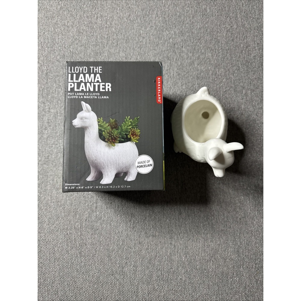 Lloyd the Llama Planter Decor Kikkerland Porcelain 3.25x6x5'